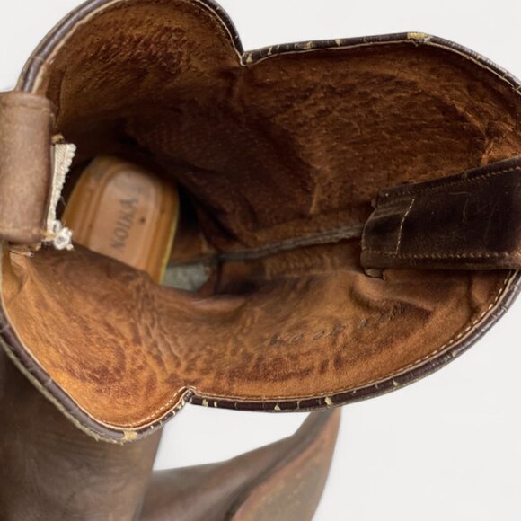 Cold River Brown Leather Embroidered Western Cowboy Boots Men's 9 D - Picture 11 of 16